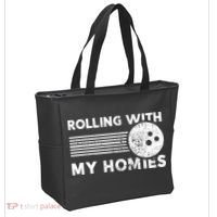 Rolling With My Homies Funny Bowling Tote Bag thumb 2