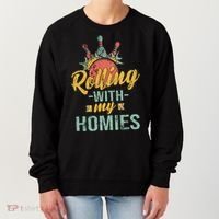 Rollin With My Homies Retro Bowling Women's Sweatshirt thumb 0