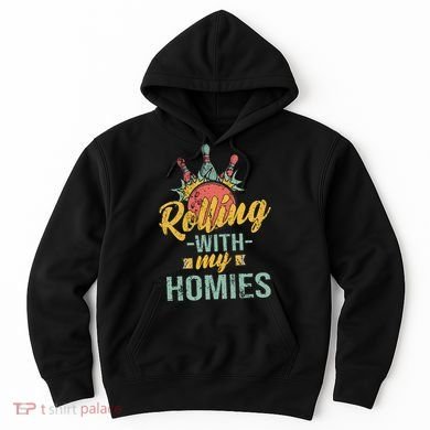 Rollin With My Homies Retro Bowling Hoodie