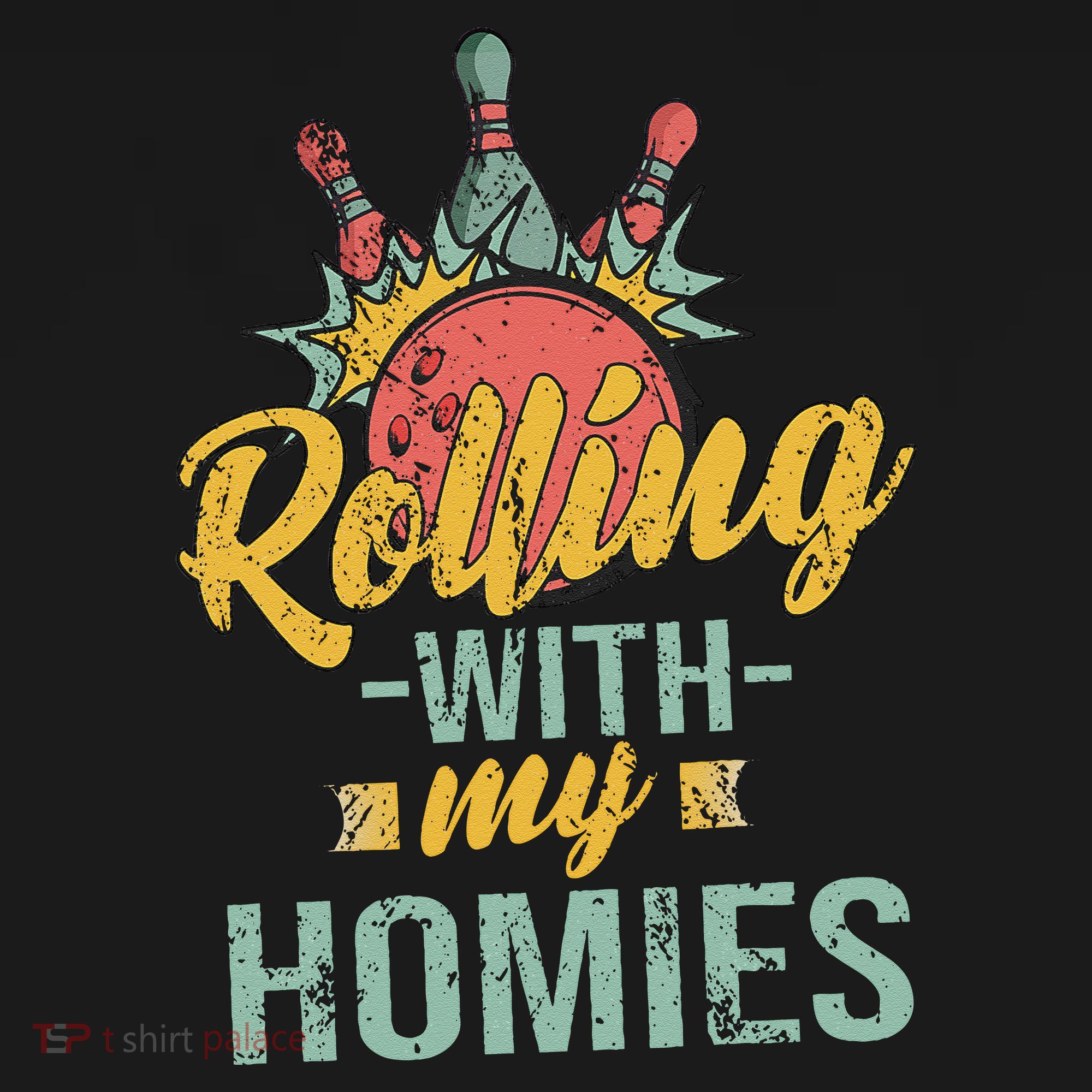 Rollin With My Homies Retro Bowling Sweatshirt