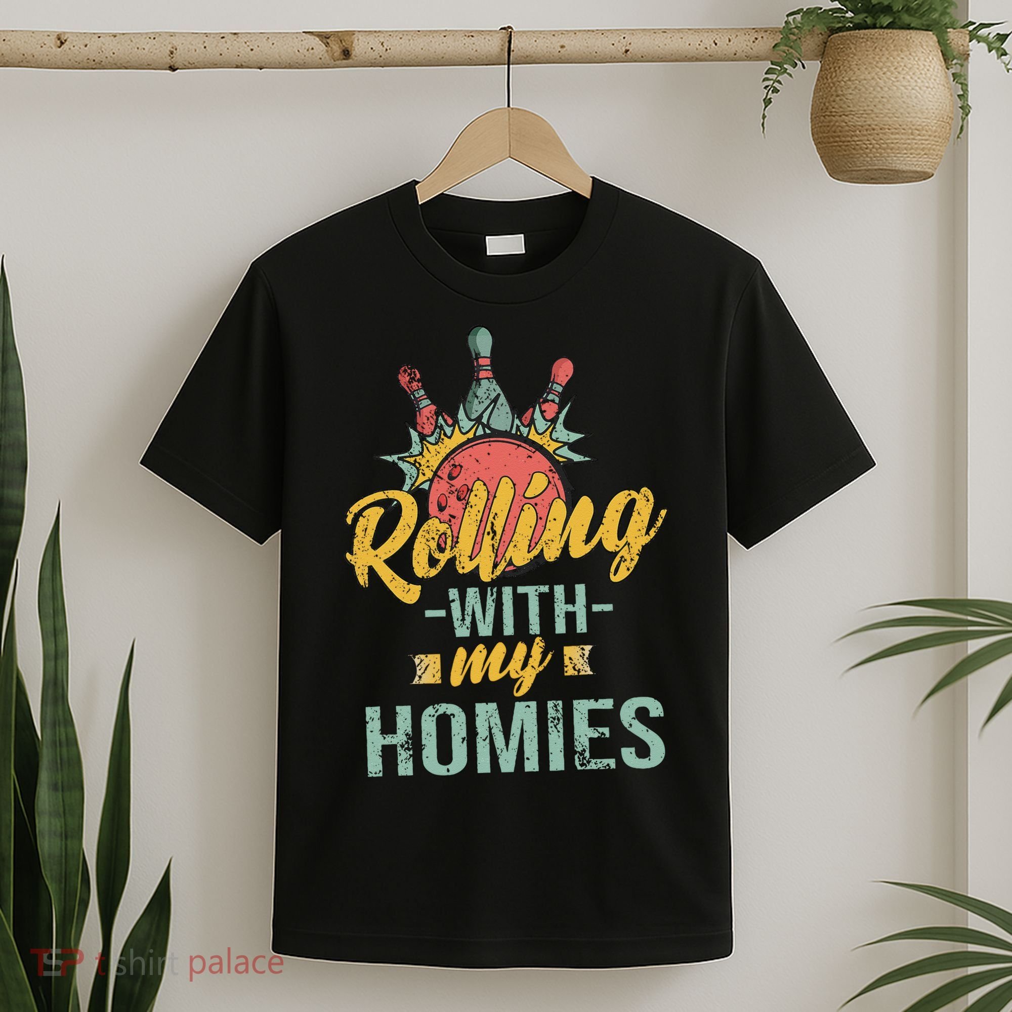 Rollin With My Homies Retro Bowling T-Shirt