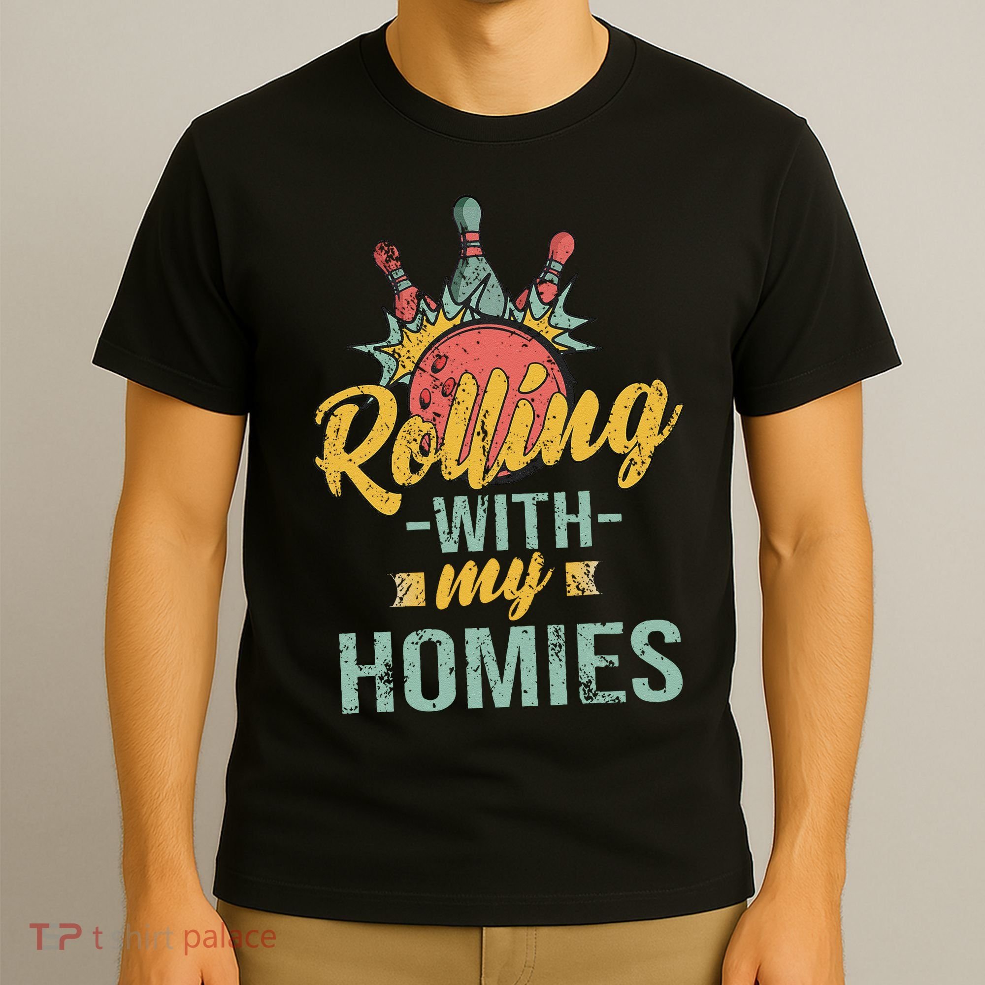 Rollin With My Homies Retro Bowling T-Shirt