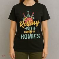 Rollin With My Homies Retro Bowling T-Shirt thumb 4
