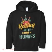 Rollin With My Homies Retro Bowling Toddler Hoodie thumb 0