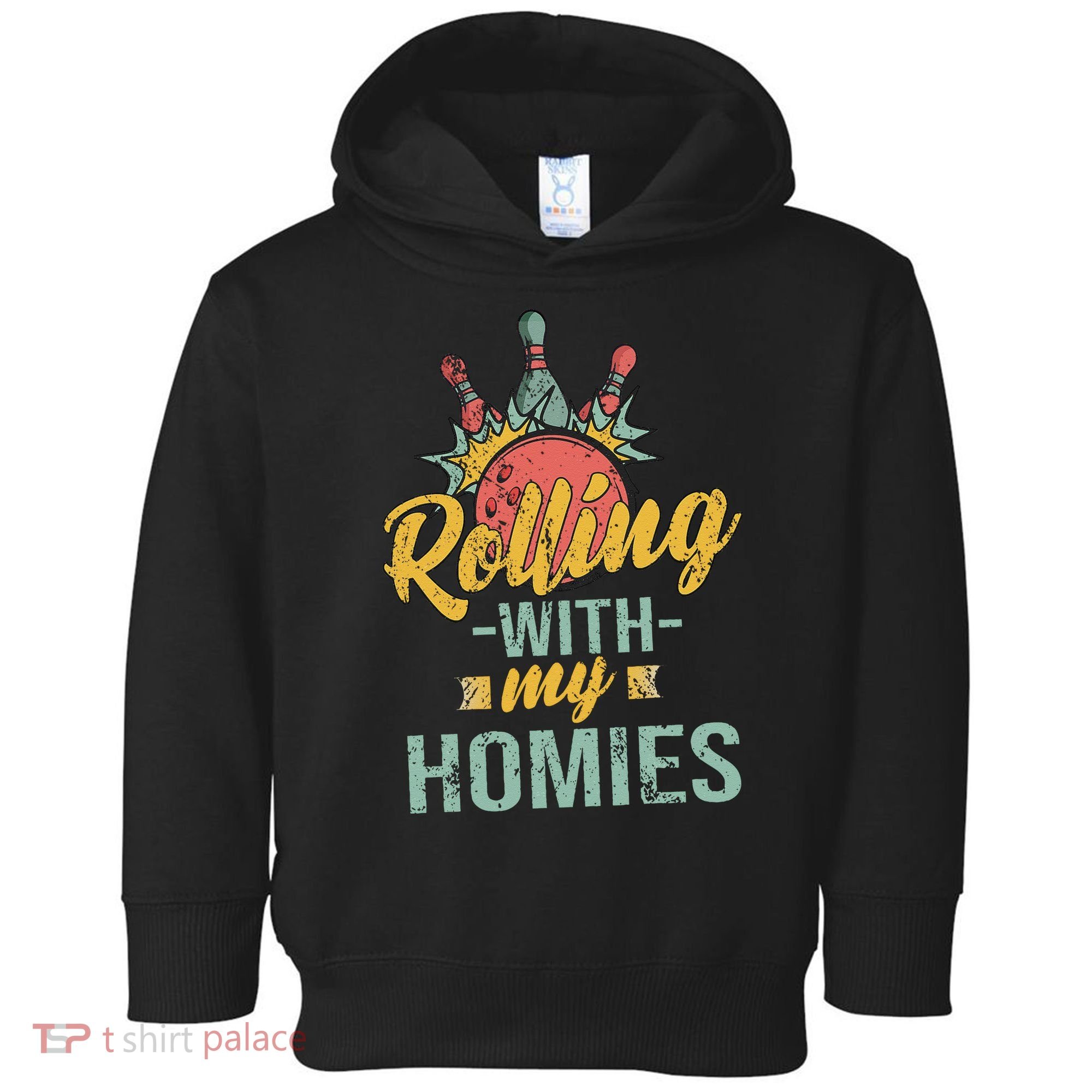 Rollin With My Homies Retro Bowling Toddler Hoodie