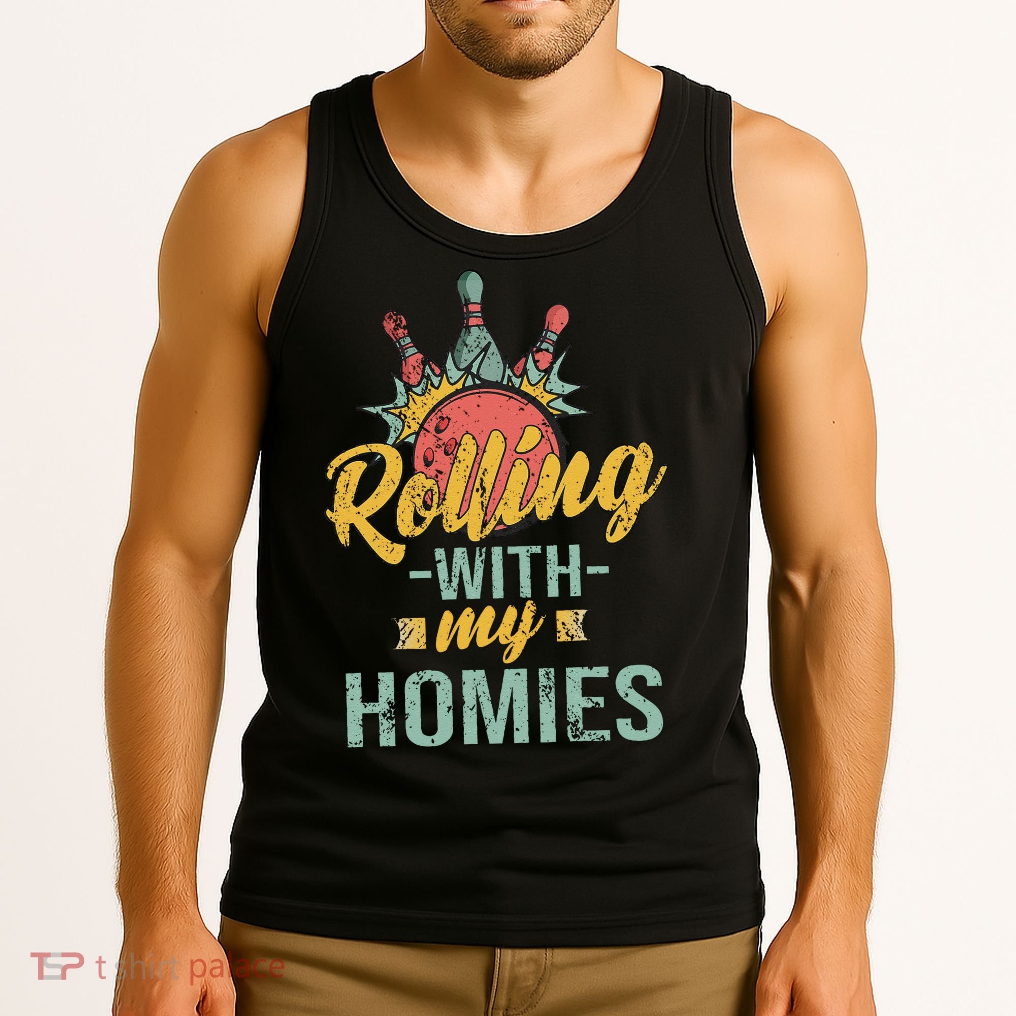 Rollin With My Homies Retro Bowling Tank Top