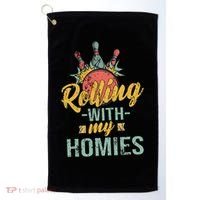 Rollin With My Homies Retro Bowling Golf Towel thumb 0