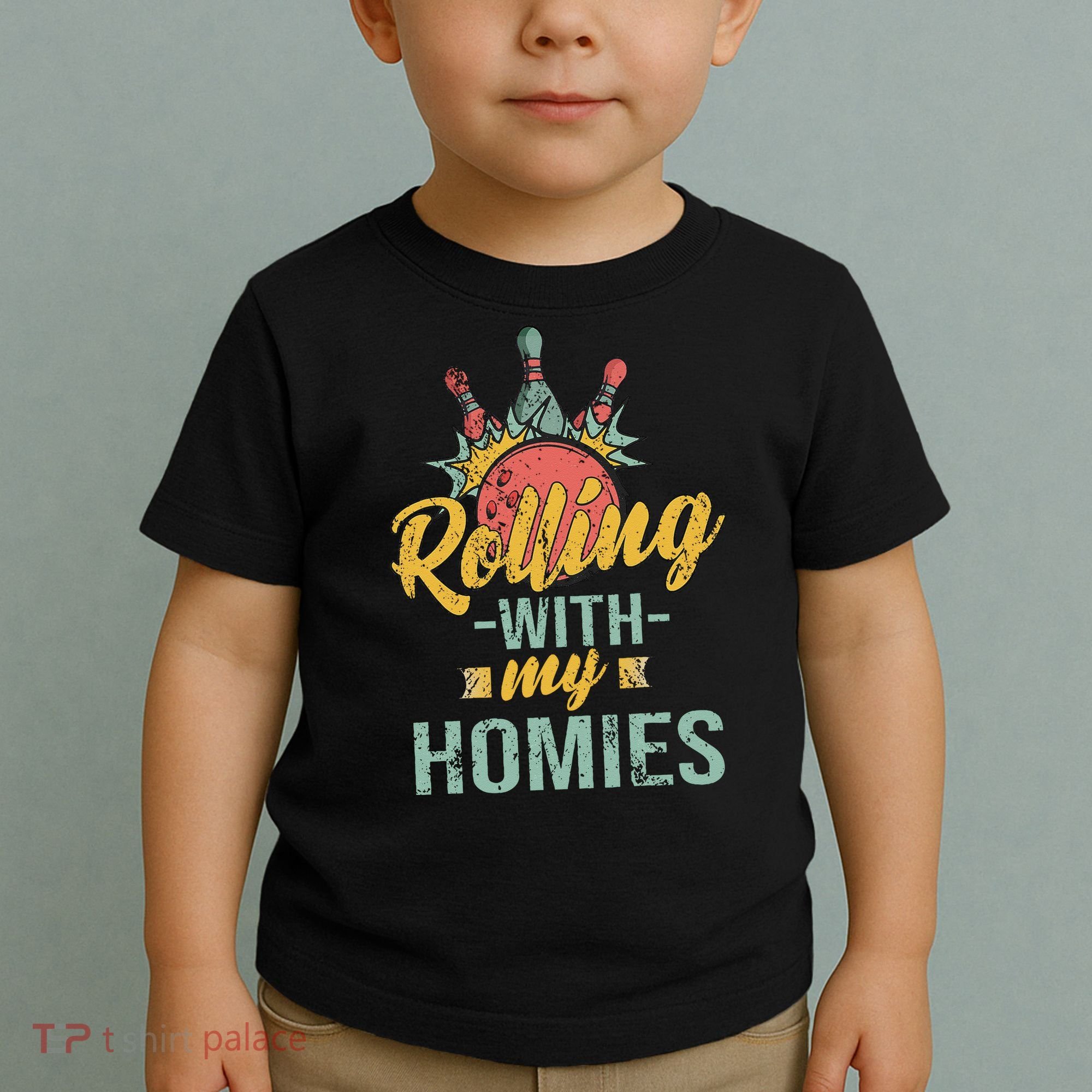 Rollin With My Homies Retro Bowling Toddler T-Shirt