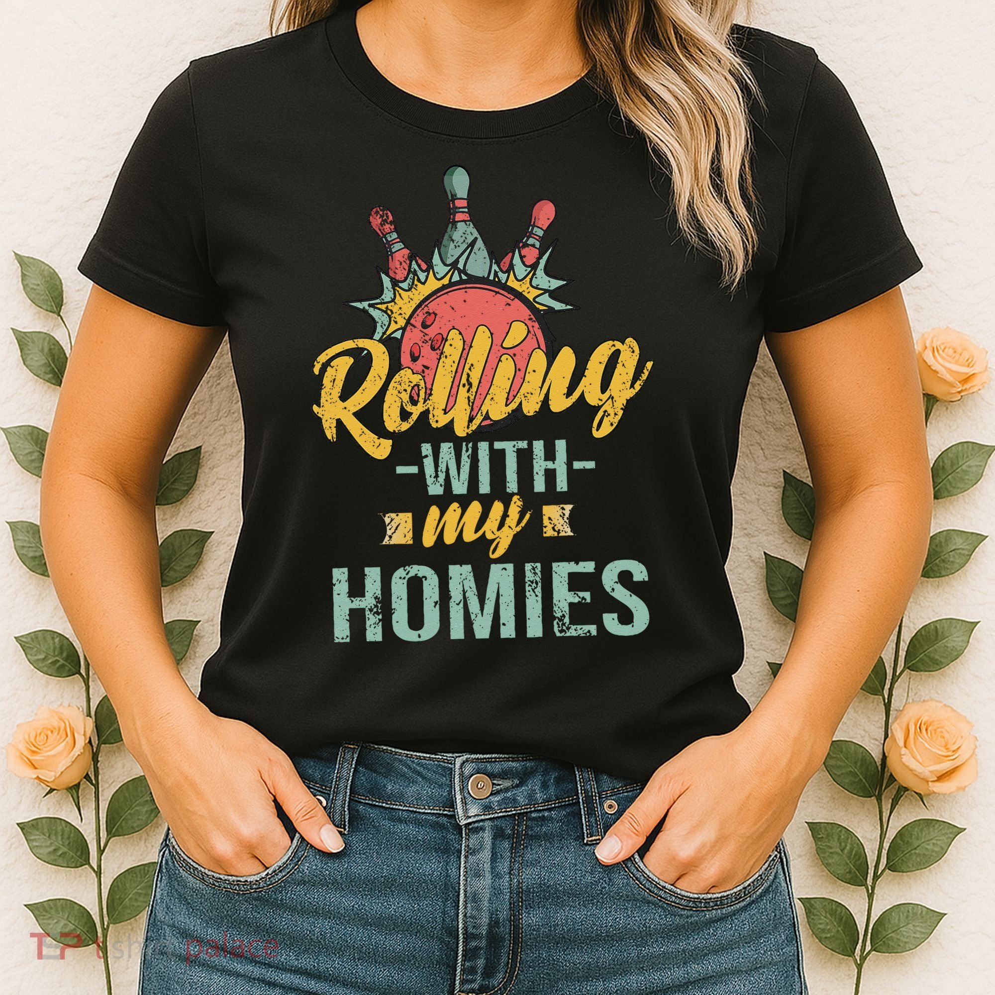 Rollin With My Homies Retro Bowling Women's T-Shirt