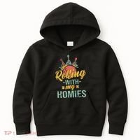 Rollin With My Homies Retro Bowling Kids Hoodie thumb 0