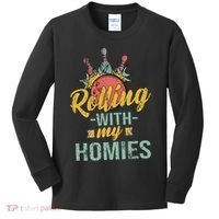 Rollin With My Homies Retro Bowling Kids Long Sleeve Shirt thumb 0