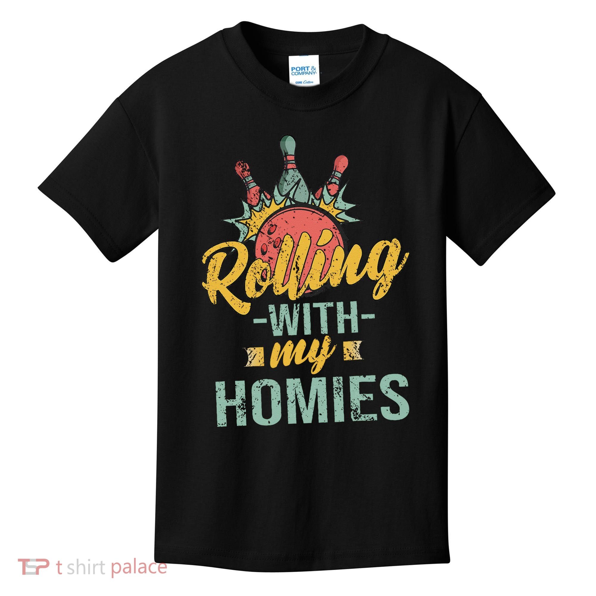 Rollin With My Homies Retro Bowling Kids T-Shirt
