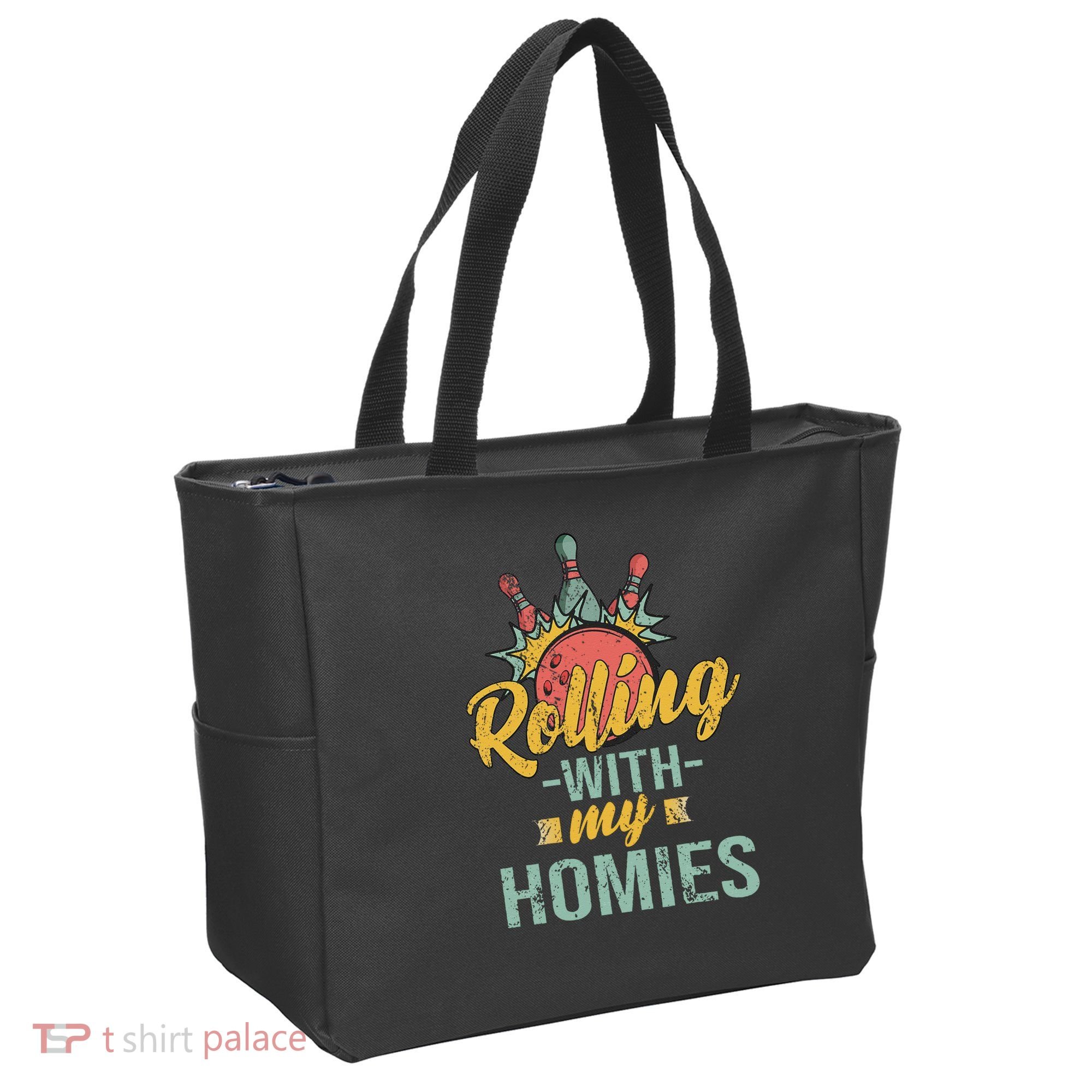Rollin With My Homies Retro Bowling Tote Bag