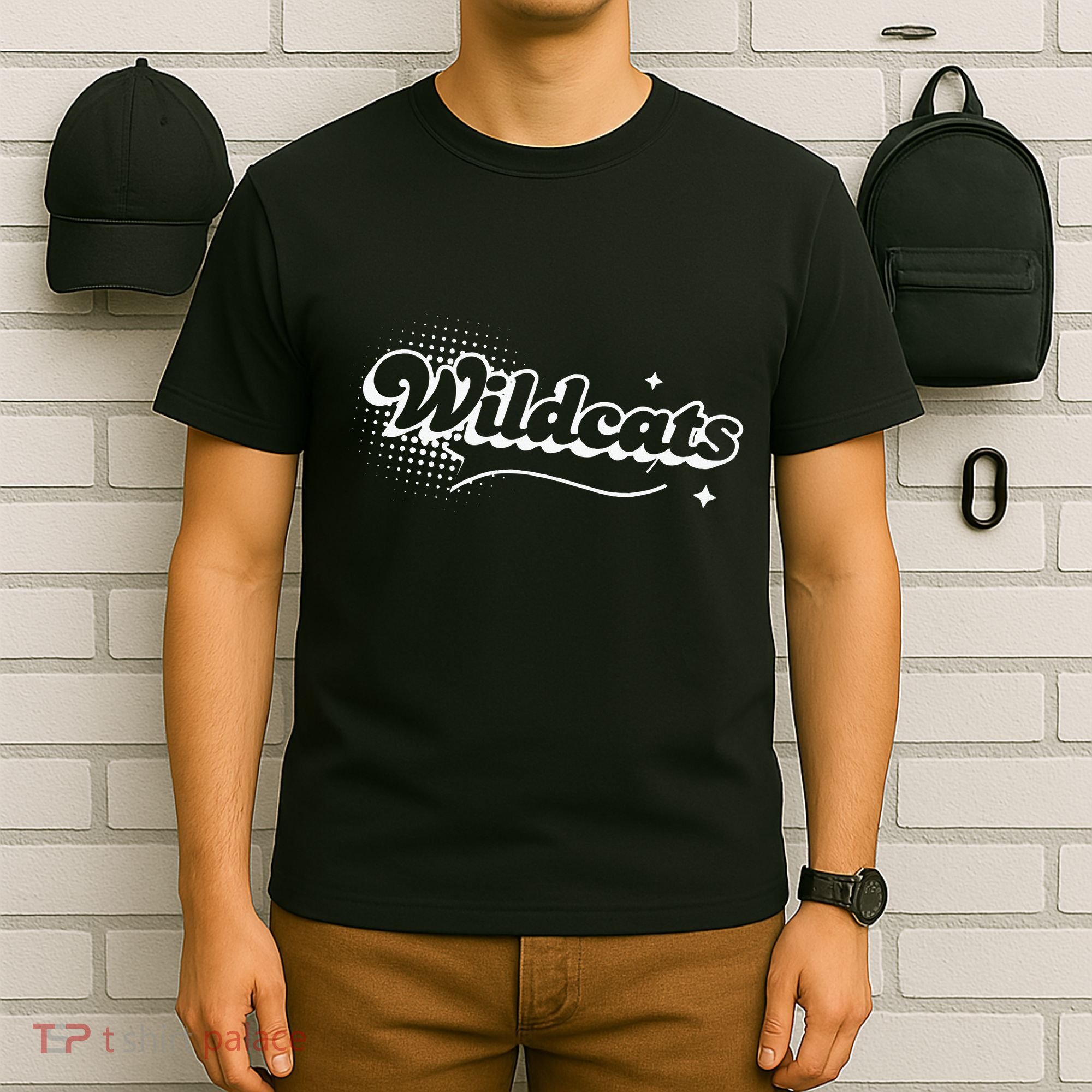 Retro Wildcats Mascot Back To School Spirit Sport Fans Game T-Shirt