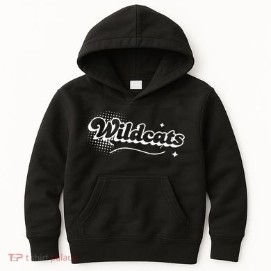 Retro Wildcats Mascot Back To School Spirit Sport Fans Game Kids Hoodie