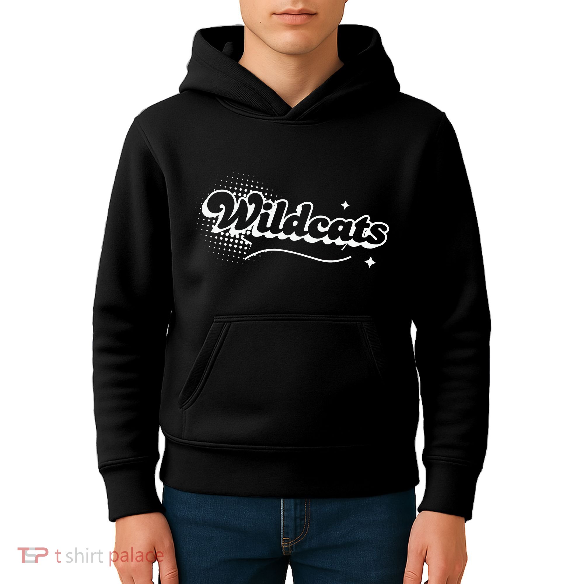 Retro Wildcats Mascot Back To School Spirit Sport Fans Game Kids Hoodie