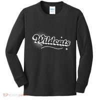 Retro Wildcats Mascot Back To School Spirit Sport Fans Game Kids Long Sleeve Shirt thumb 0