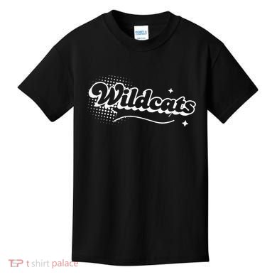 Retro Wildcats Mascot Back To School Spirit Sport Fans Game Kids T-Shirt