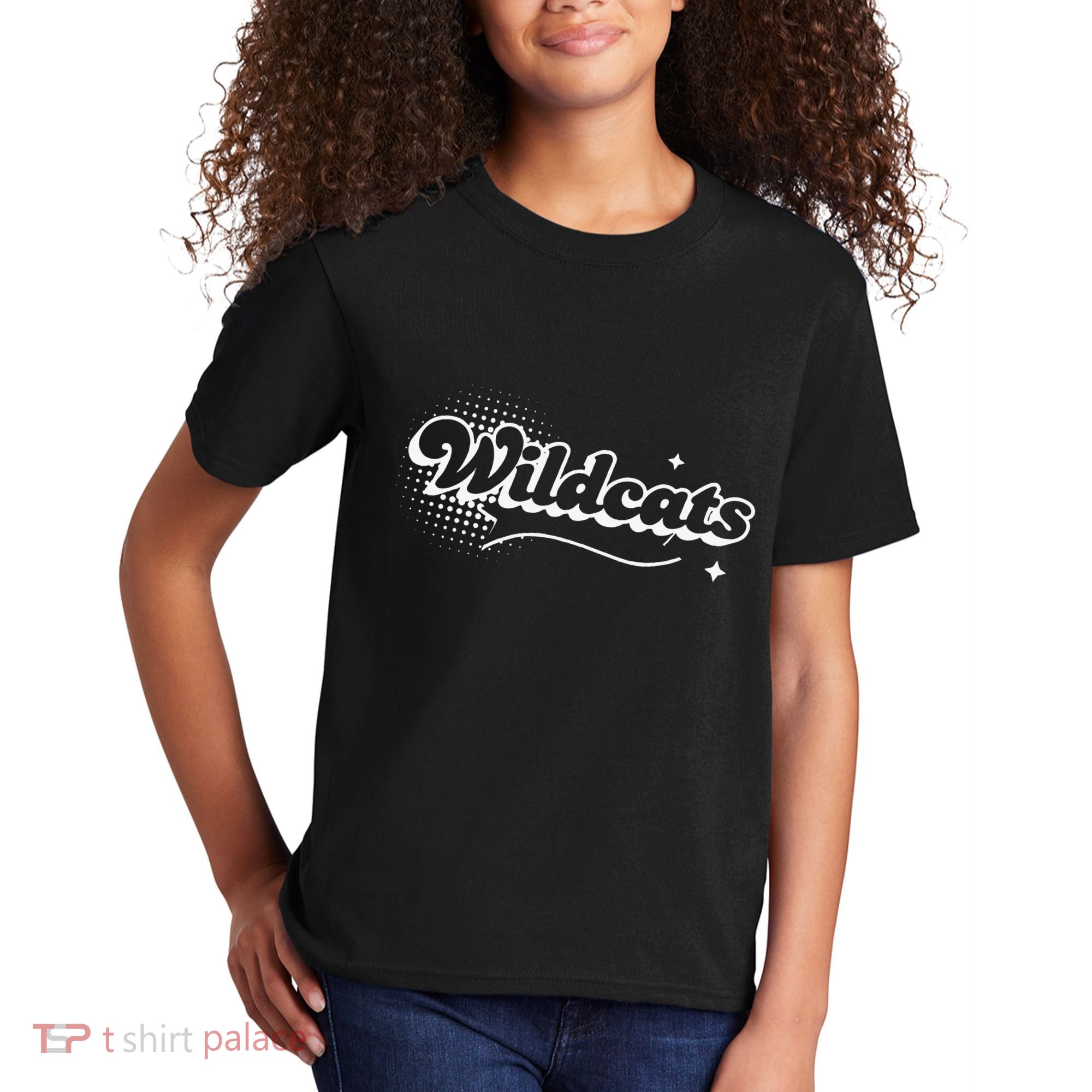 Retro Wildcats Mascot Back To School Spirit Sport Fans Game Kids T-Shirt