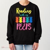 Reading With My Peeps Gift for Teacher or Reader Women's Sweatshirt thumb 0