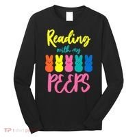 Reading With My Peeps Gift for Teacher or Reader Long Sleeve Shirt thumb 0