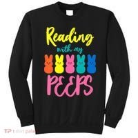 Reading With My Peeps Gift for Teacher or Reader Sweatshirt thumb 0