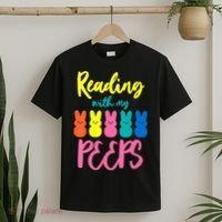 Reading With My Peeps Gift for Teacher or Reader T-Shirt thumb 2