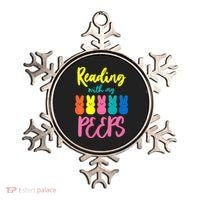 Reading With My Peeps Gift for Teacher or Reader Ornament thumb 0