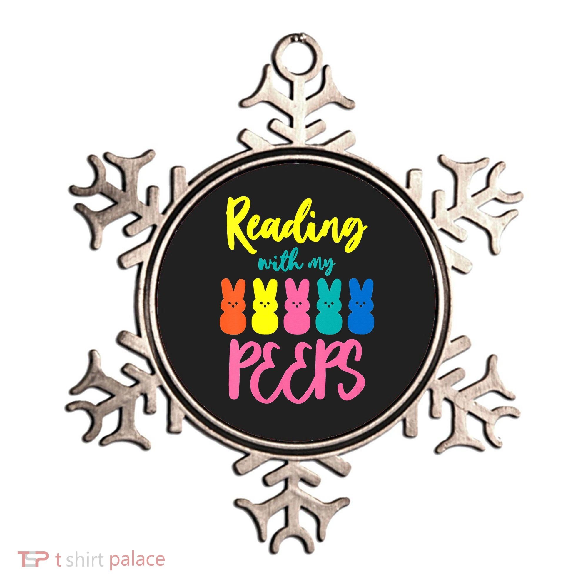 Reading With My Peeps Gift for Teacher or Reader Ornament
