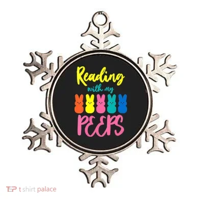 Reading With My Peeps Gift for Teacher or Reader Ornament