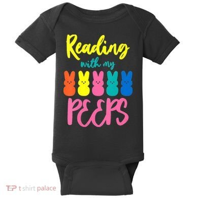 Reading With My Peeps Gift for Teacher or Reader Baby Bodysuit