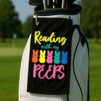 Reading With My Peeps Gift for Teacher or Reader Golf Towel thumb 2