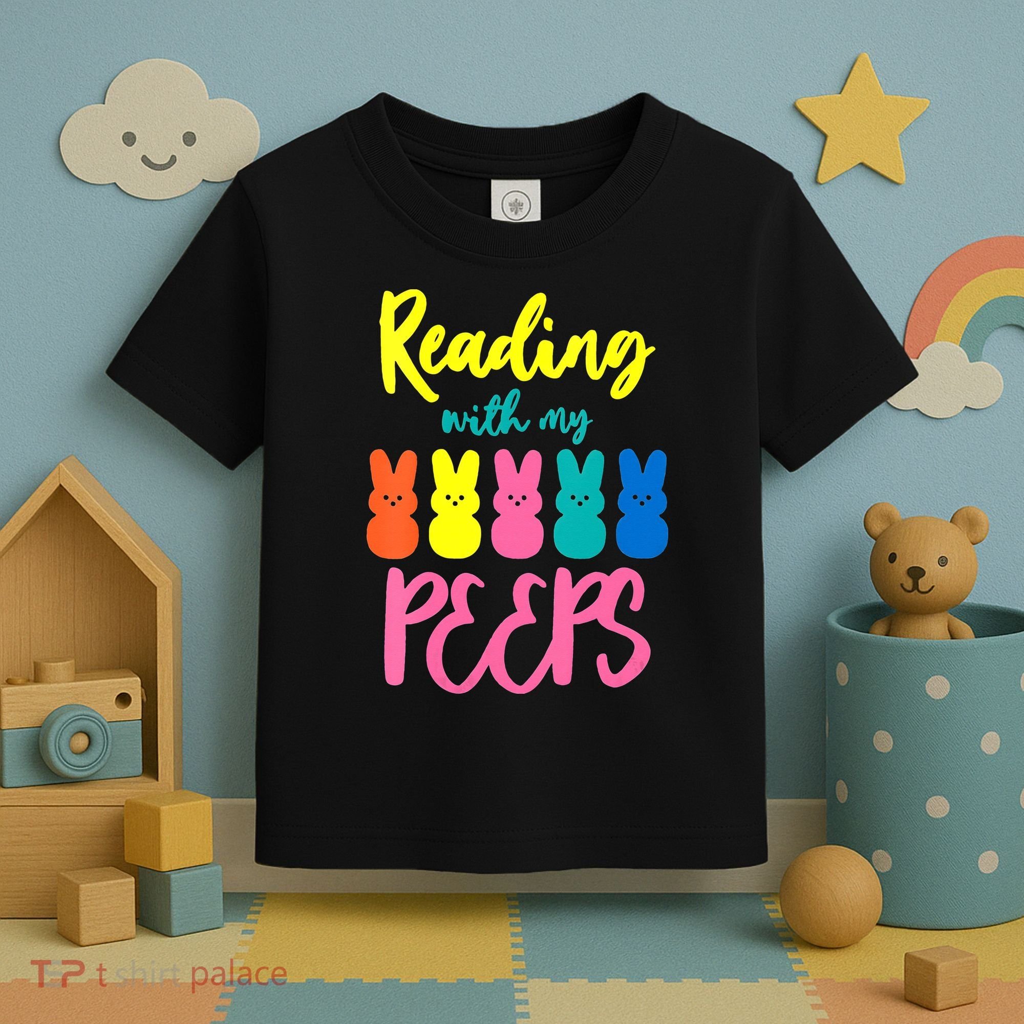 Reading With My Peeps Gift for Teacher or Reader Toddler T-Shirt