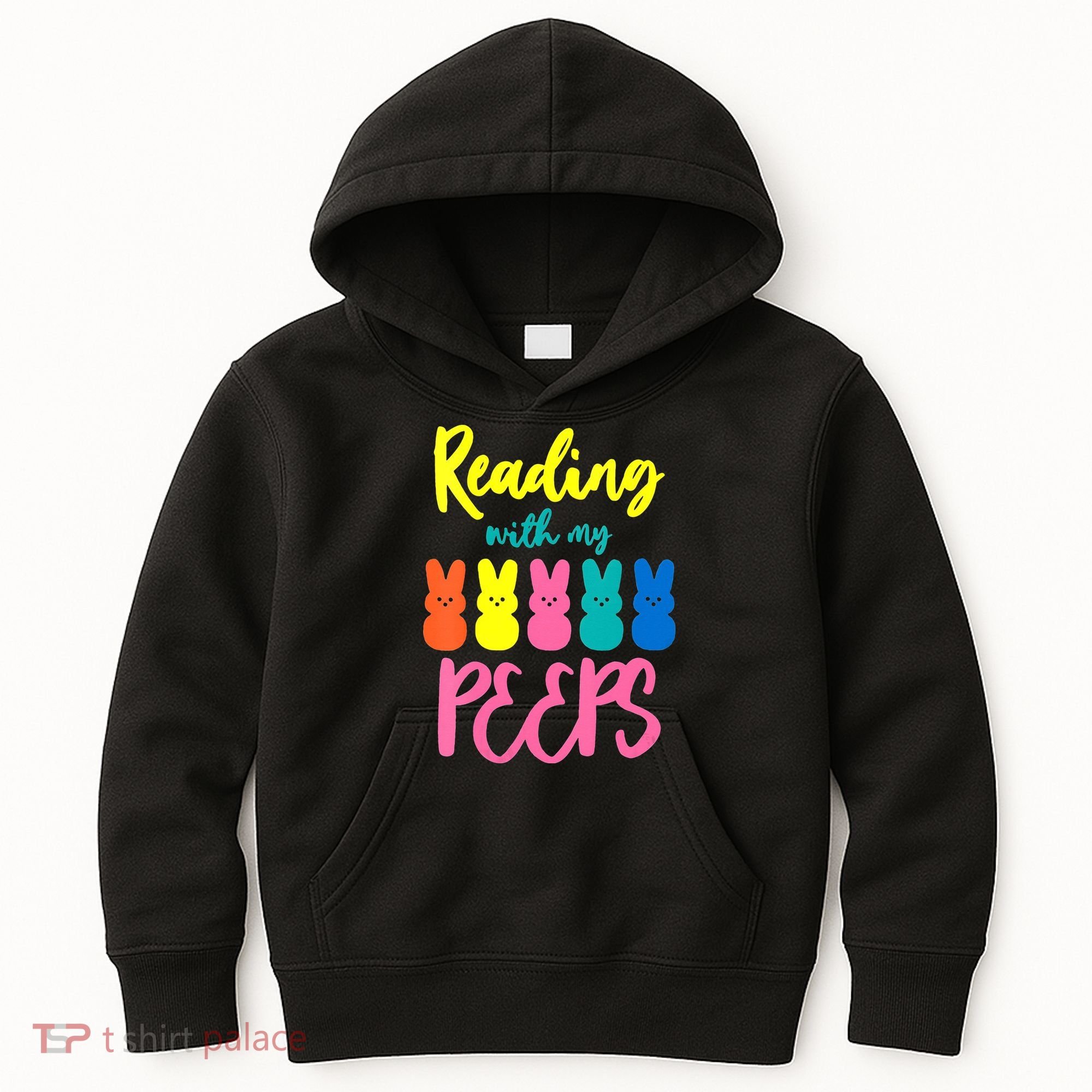 Reading With My Peeps Gift for Teacher or Reader Kids Hoodie