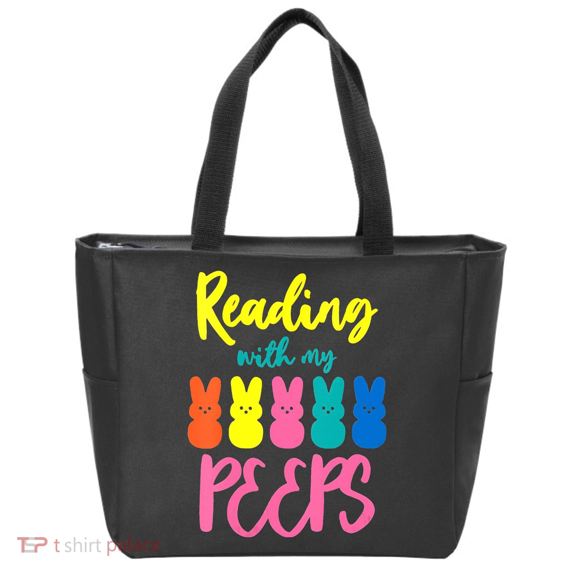 Reading With My Peeps Gift for Teacher or Reader Tote Bag