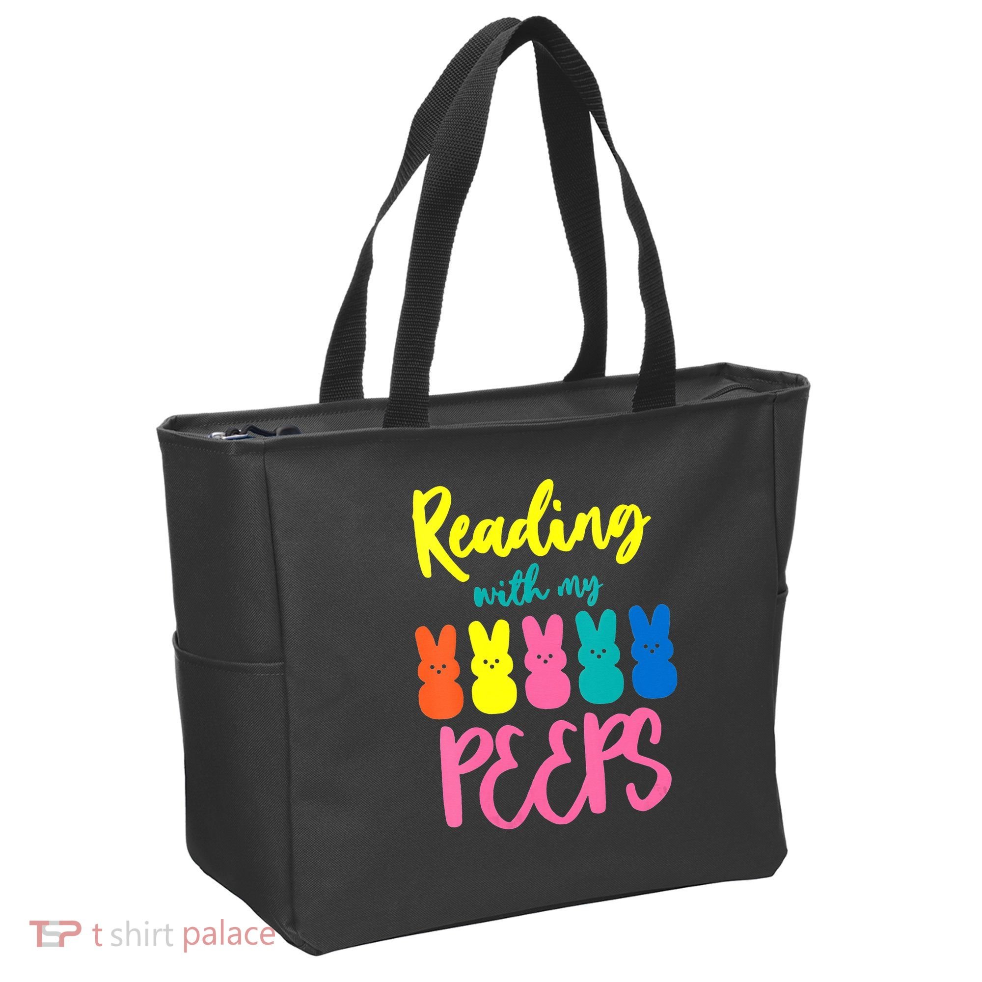 Reading With My Peeps Gift for Teacher or Reader Tote Bag