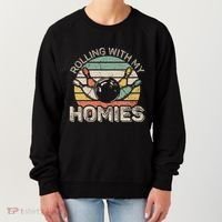 Rolling With My Homies Retro Bowling Bowler Team Funny Women's Sweatshirt thumb 0