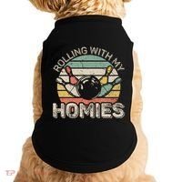 Rolling With My Homies Retro Bowling Bowler Team Funny Doggie Tank thumb 0