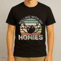 Rolling With My Homies Retro Bowling Bowler Team Funny T-Shirt thumb 3