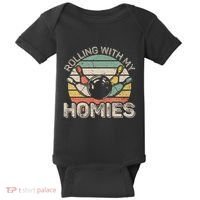 Rolling With My Homies Retro Bowling Bowler Team Funny Baby Bodysuit thumb 0