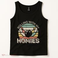 Rolling With My Homies Retro Bowling Bowler Team Funny Tank Top thumb 2