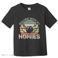 Rolling With My Homies Retro Bowling Bowler Team Funny Toddler T-Shirt thumb 0