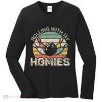 Rolling With My Homies Retro Bowling Bowler Team Funny Women's Long Sleeve Shirt thumb 0