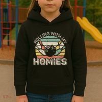 Rolling With My Homies Retro Bowling Bowler Team Funny Kids Hoodie thumb 3