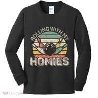 Rolling With My Homies Retro Bowling Bowler Team Funny Kids Long Sleeve Shirt thumb 0