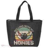 Rolling With My Homies Retro Bowling Bowler Team Funny Tote Bag thumb 0