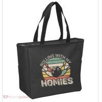 Rolling With My Homies Retro Bowling Bowler Team Funny Tote Bag thumb 2