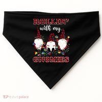 Rollin With My Gnomies Roll For Initiative Christmas Gnomes Gift USA-Made Doggie Bandana thumb 0