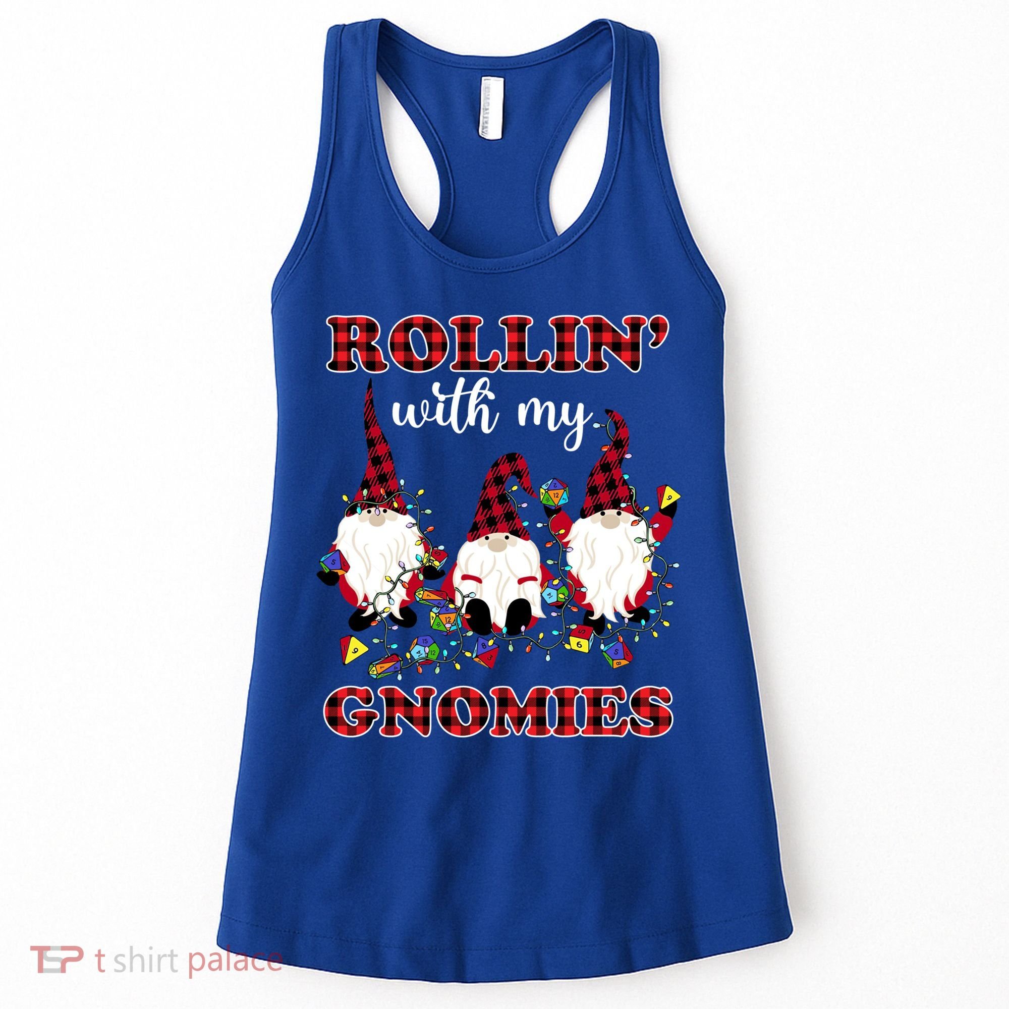 Rollin With My Gnomies Roll For Initiative Christmas Gnomes Gift Women's Tank Top