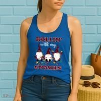 Rollin With My Gnomies Roll For Initiative Christmas Gnomes Gift Women's Tank Top thumb 2